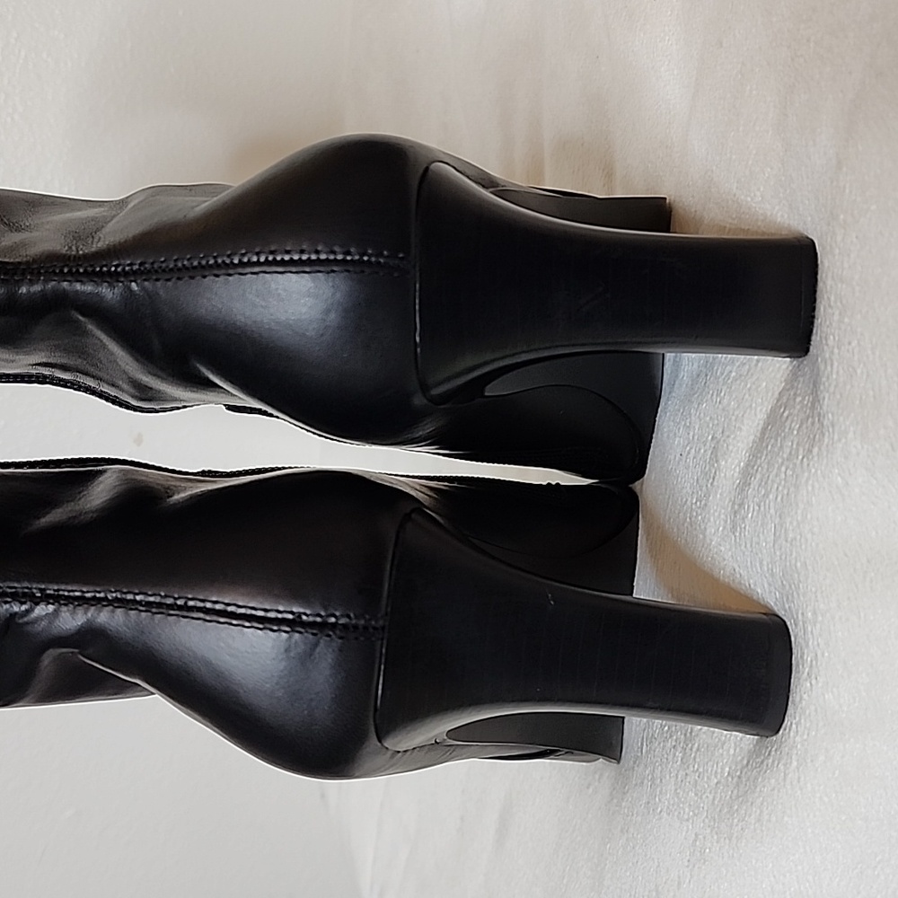 Vintage Steve Madden Josie Leather Boots Y2K 90S Ankle Booties Black Heeled RARE - Picture 11 of 15